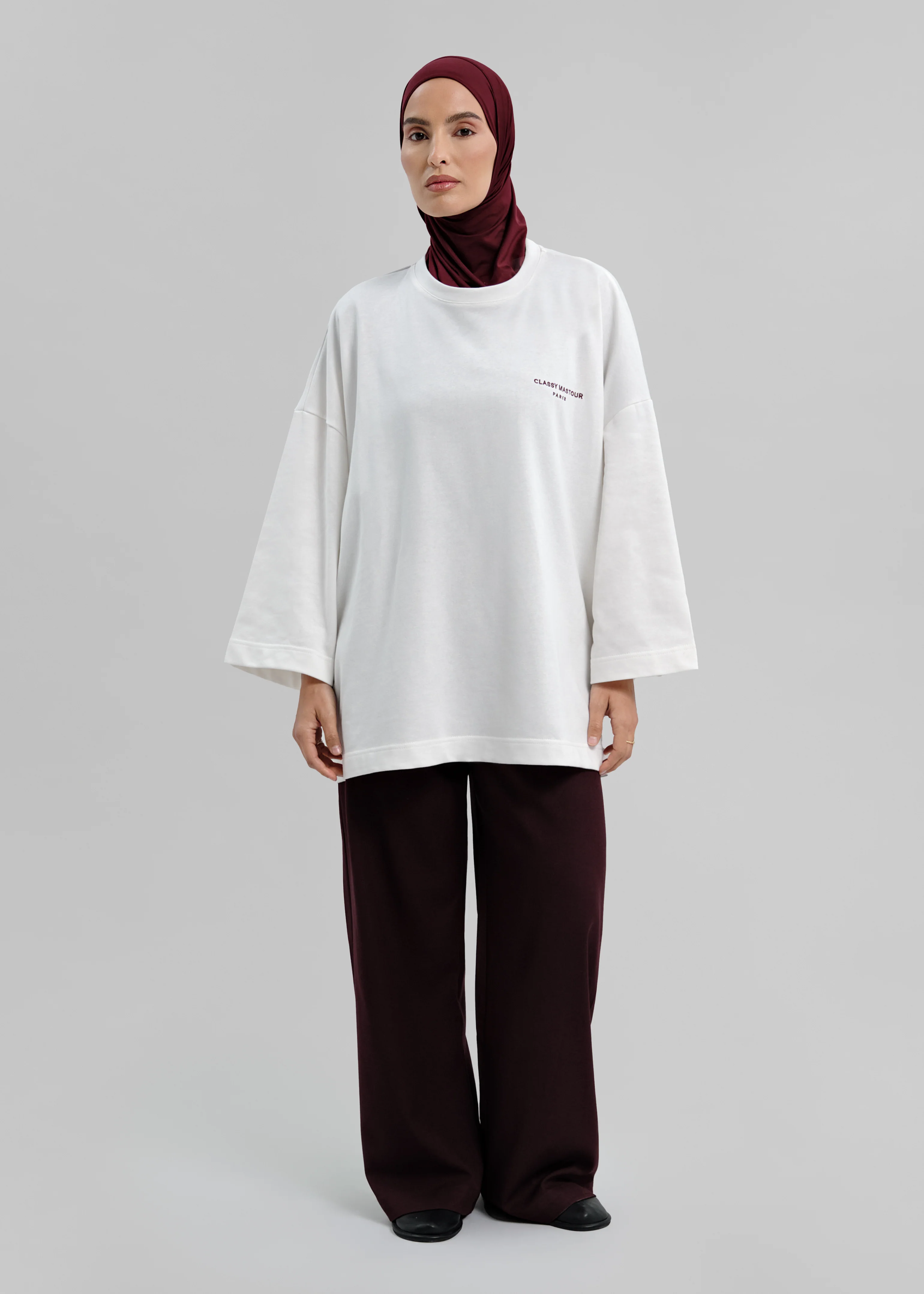 Le T-shirt Signature Blanc / Bordeaux