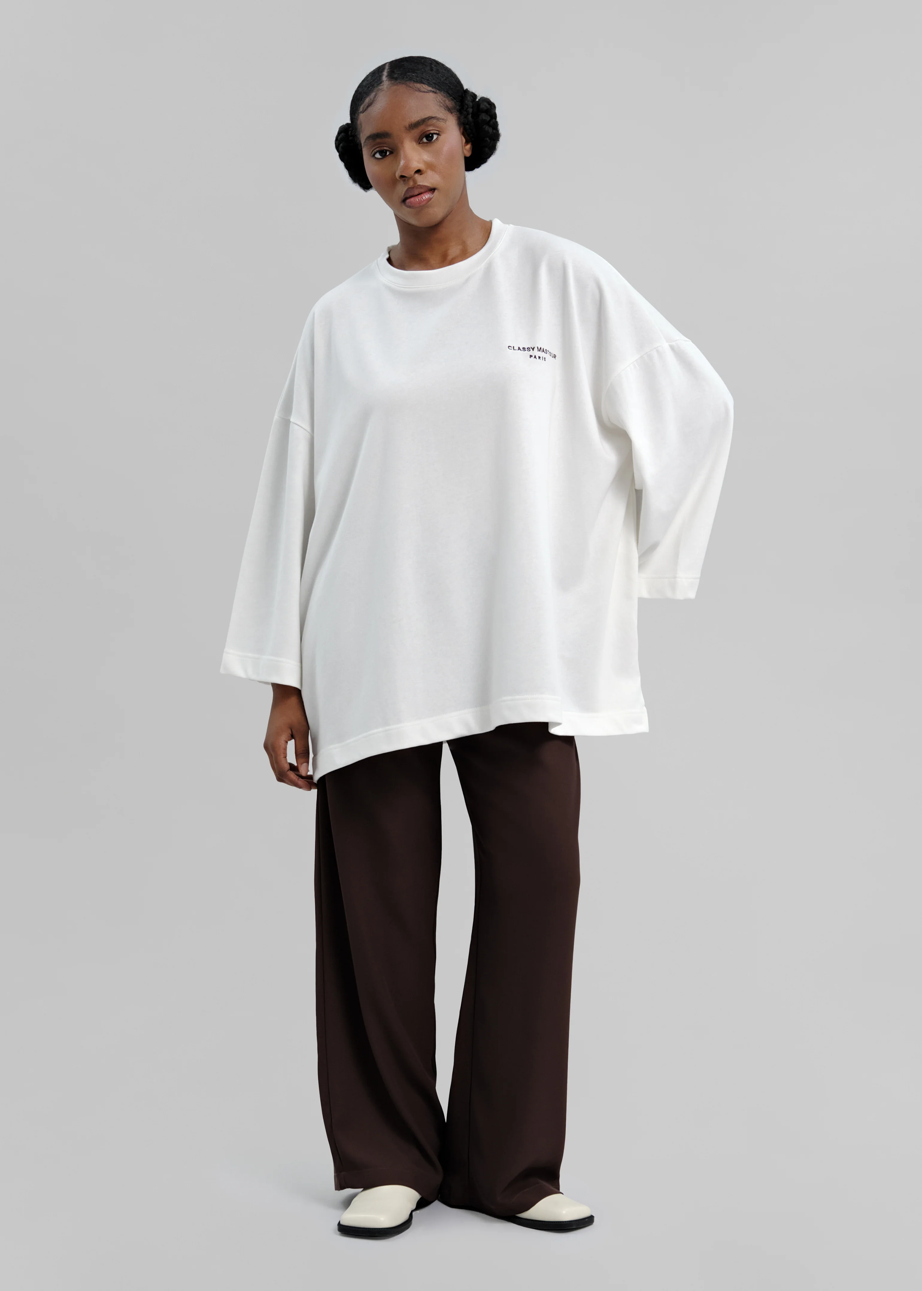 Le T-shirt Signature Blanc / Brun