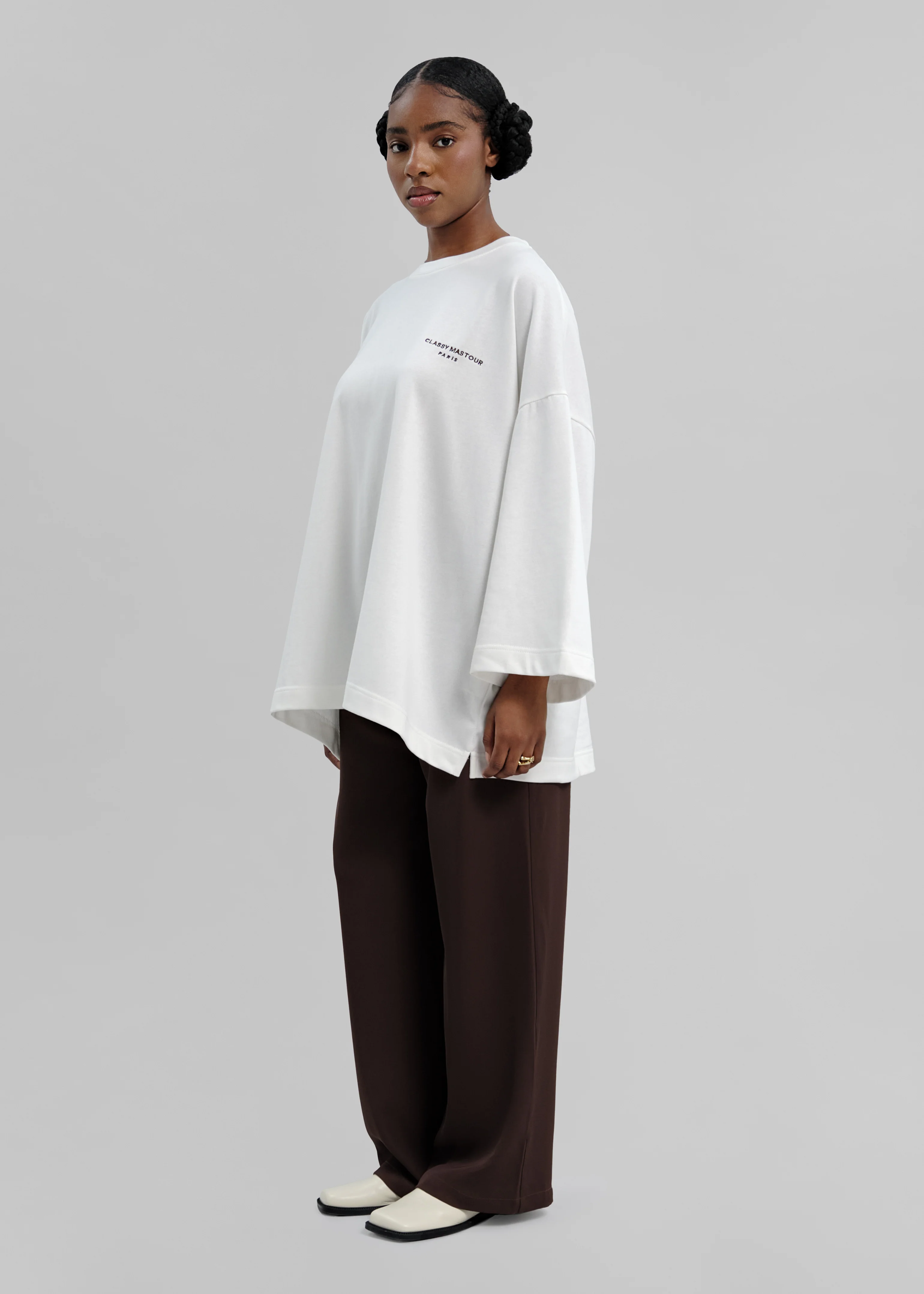 Le T-shirt Signature Blanc / Brun - Image 2