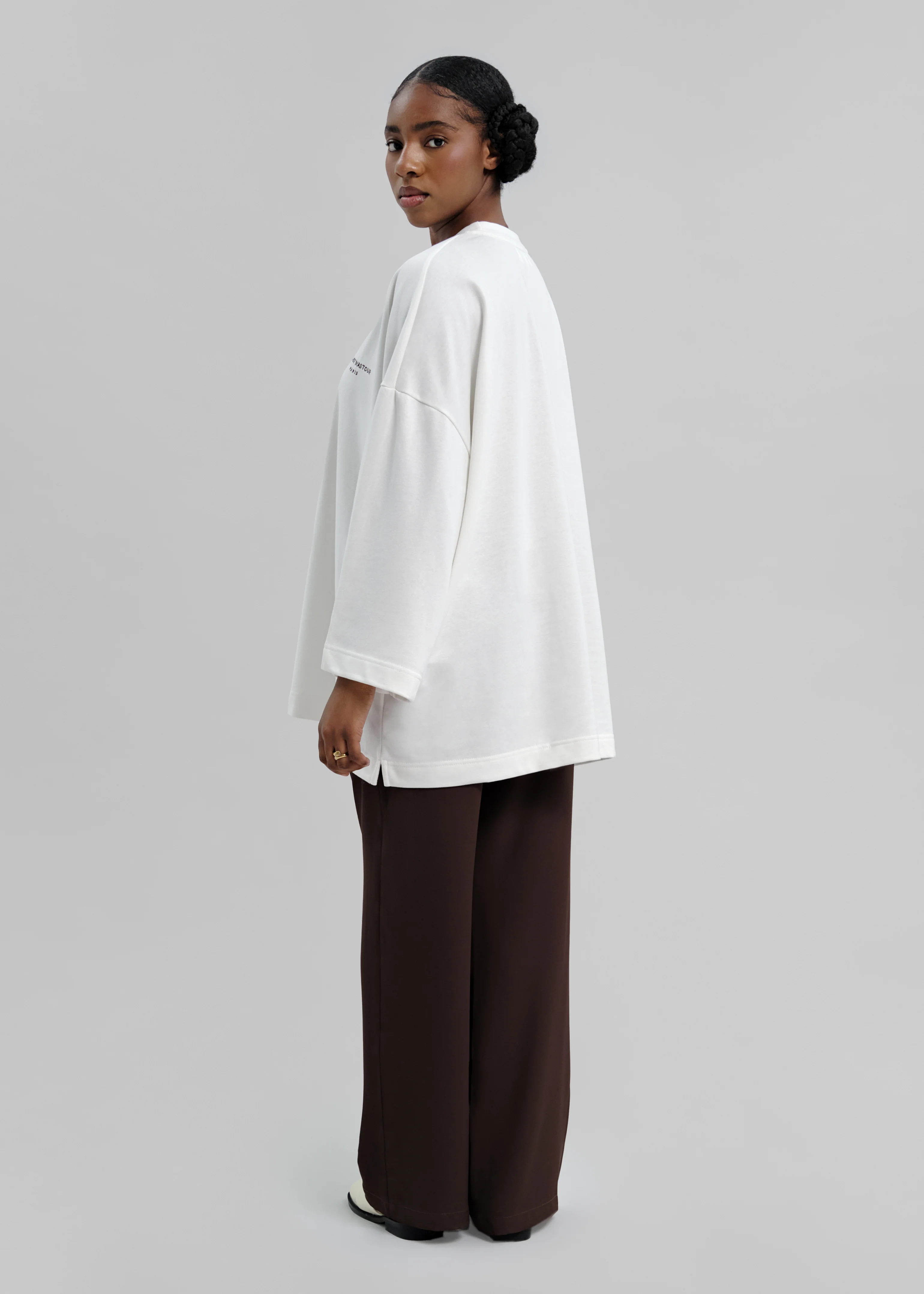 Le T-shirt Signature Blanc / Brun - Image 3