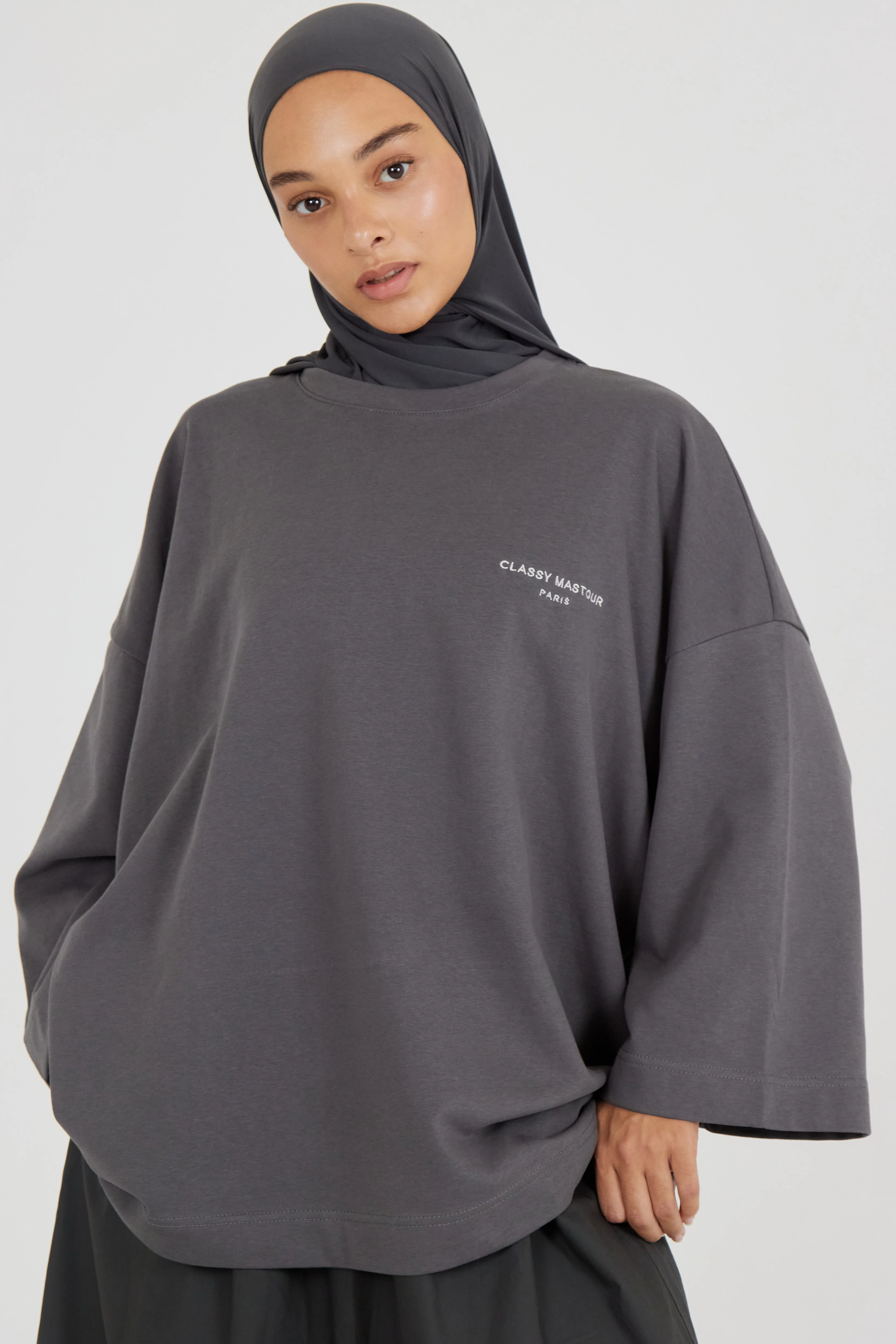 Le T-shirt Signature Gris Anthracite